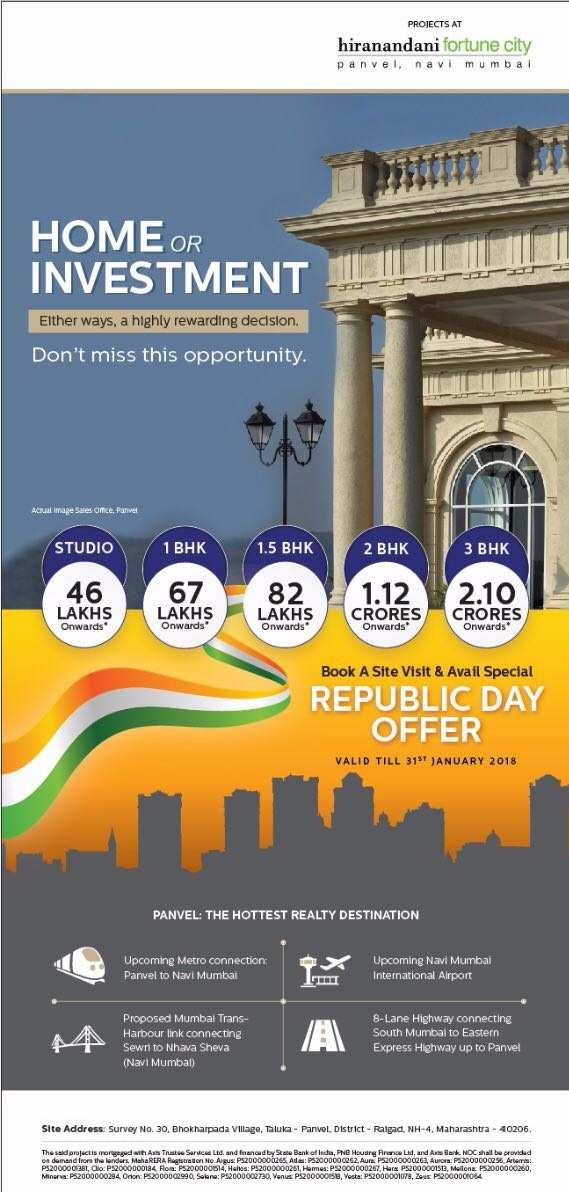 Book a site visit & avail special Republic Day Offer at Hiranandani Fortune City in Mumbai